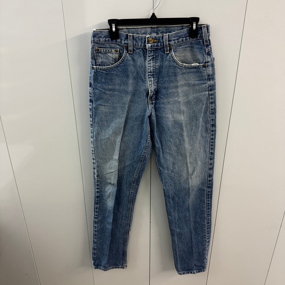 Vintage Carhartt Mens Straight Leg Denim Jeans Medium Wash Blue Workwear 31x31